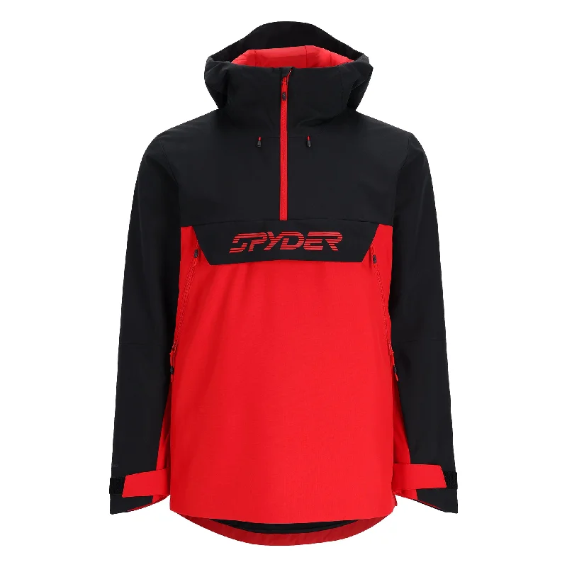 Lightweight men jackets made from recycled nylon for eco - friendly travelMens All Out Anorak - Spyder Red