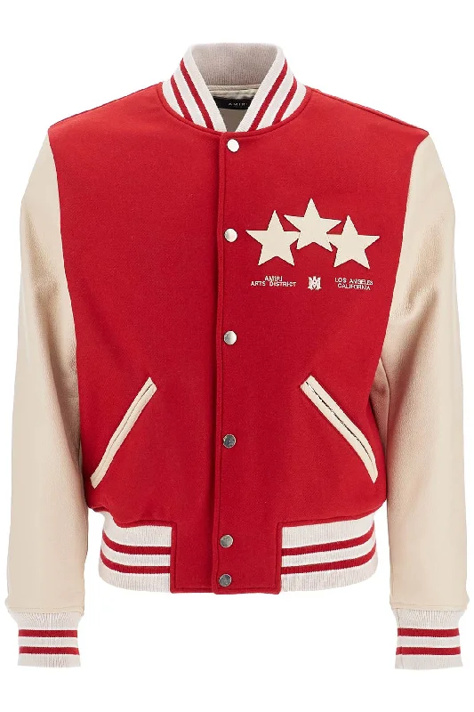 Men coats with a zip - out lining for easy cleaning and versatilityAmiri Men's Stars Bomber Jacket