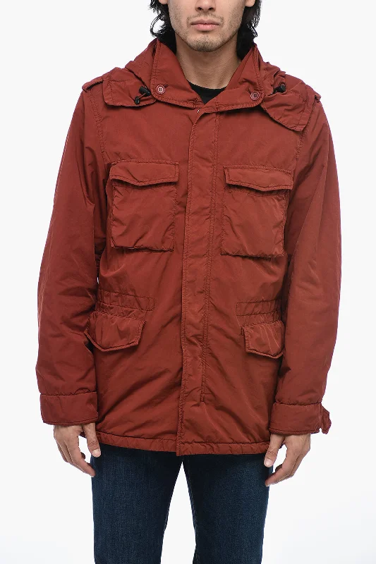 Men coats made from recycled materials for an eco - friendly choiceAspesi NEW CAMP FIELD Sahariana Jacket with Drawstring