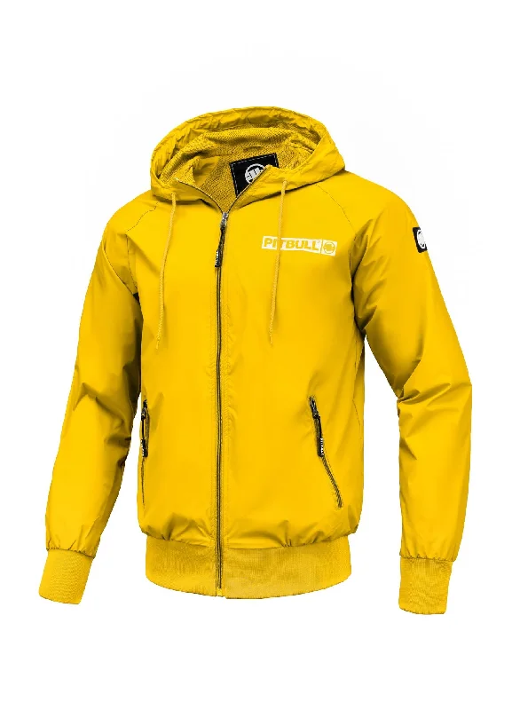 Down - filled men jackets in bright colors for winter fashionMen's transitional hooded jacket Athletic Logo