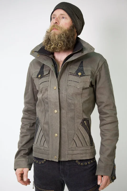 Fleece - lined men jackets for cold - weather commutingAlloy Stretch Denim and Leather Jacket