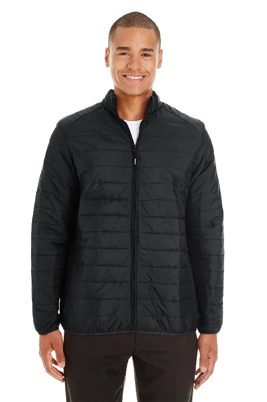 Men jackets with a built - in hood that can be stowed away when not in useCore 365 Mens Prevail Packable Puffer Water Resistant Full Zip Jacket - Black