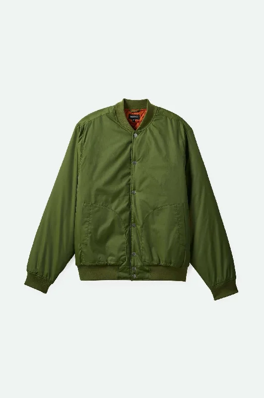 Checkered men jackets in a plaid pattern for a preppy appearanceDillinger Flight Bomber Jacket - Cypress Green