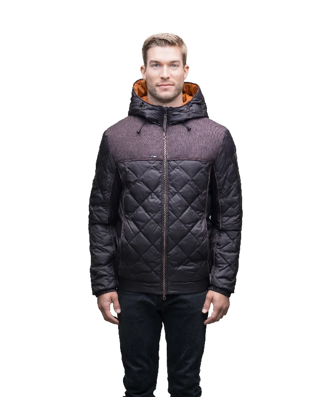 Waterproof men jackets with taped seams for heavy rain protectionElroy Men's Quilted Hooded Jacket