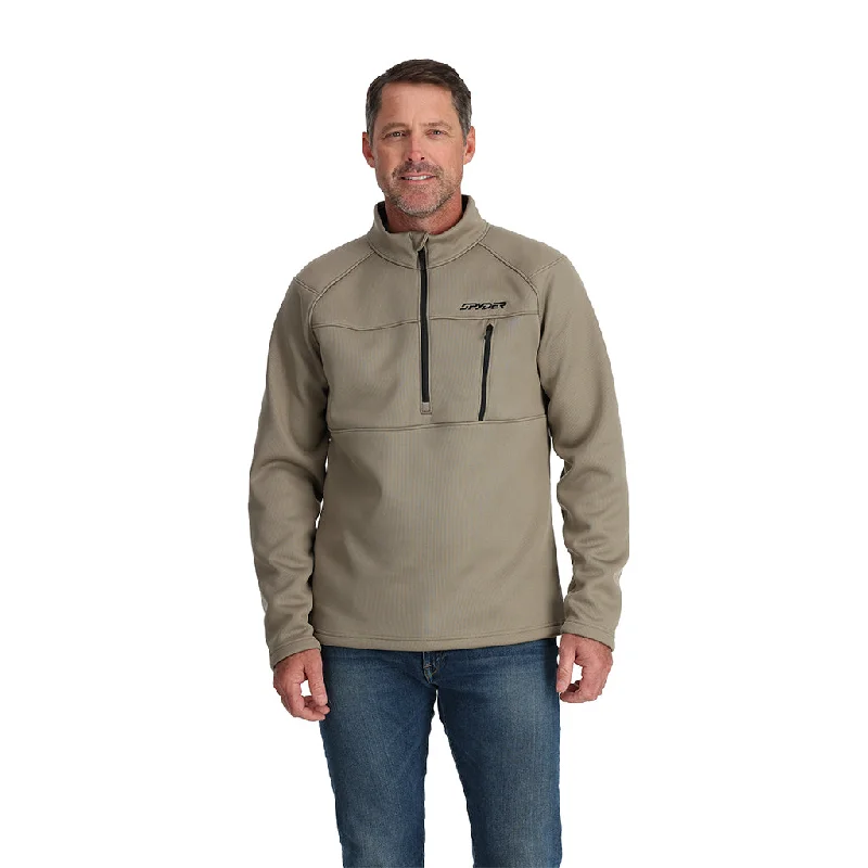 Bomber men jackets with ribbed cuffs for a classic 80s styleMens Encore Half Zip - Desert Taupe