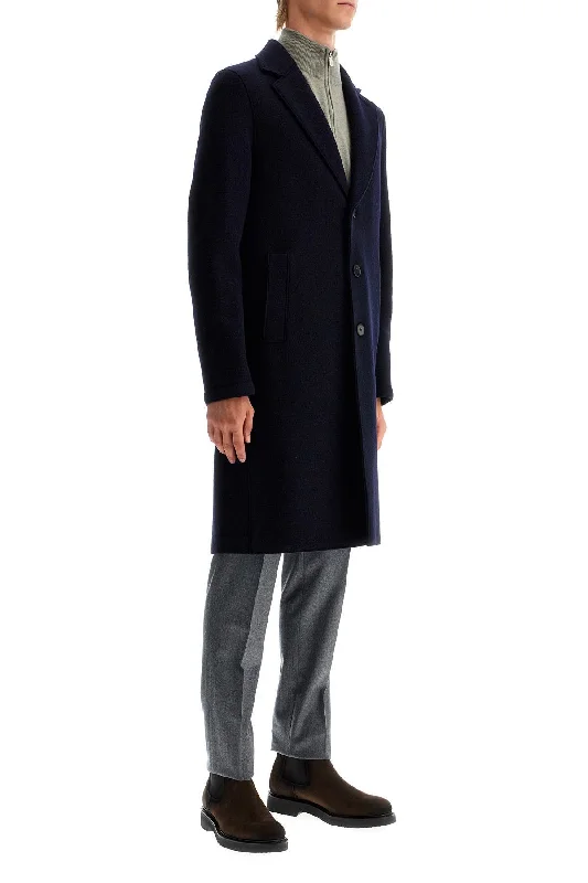 Men coats with a wind - resistant outer layer for blustery weatherHarris Wharf London Single-Breasted Wool Coat In Boiled