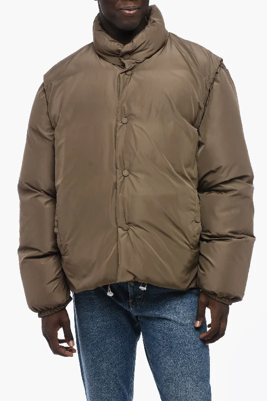 Men coats with a zip - out lining for easy cleaning and versatilityMagliano Solid Color Down Jacket with Front Buttoning