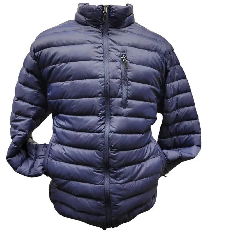 Men coats made of high - quality leather for a rugged and durable optionMen's Performance Water Resistant Jacket In Blue