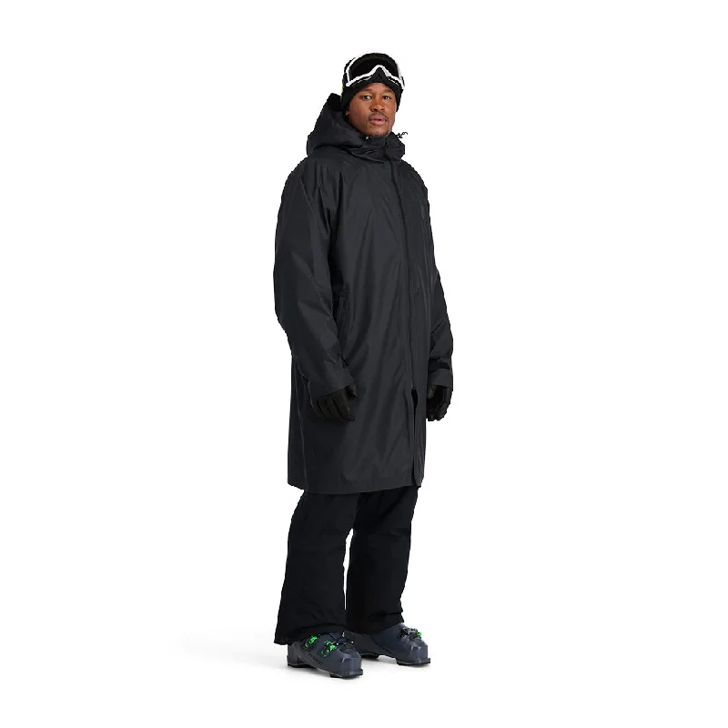 Men coats with a hooded design for added protection against the elementsMens Rain - Black