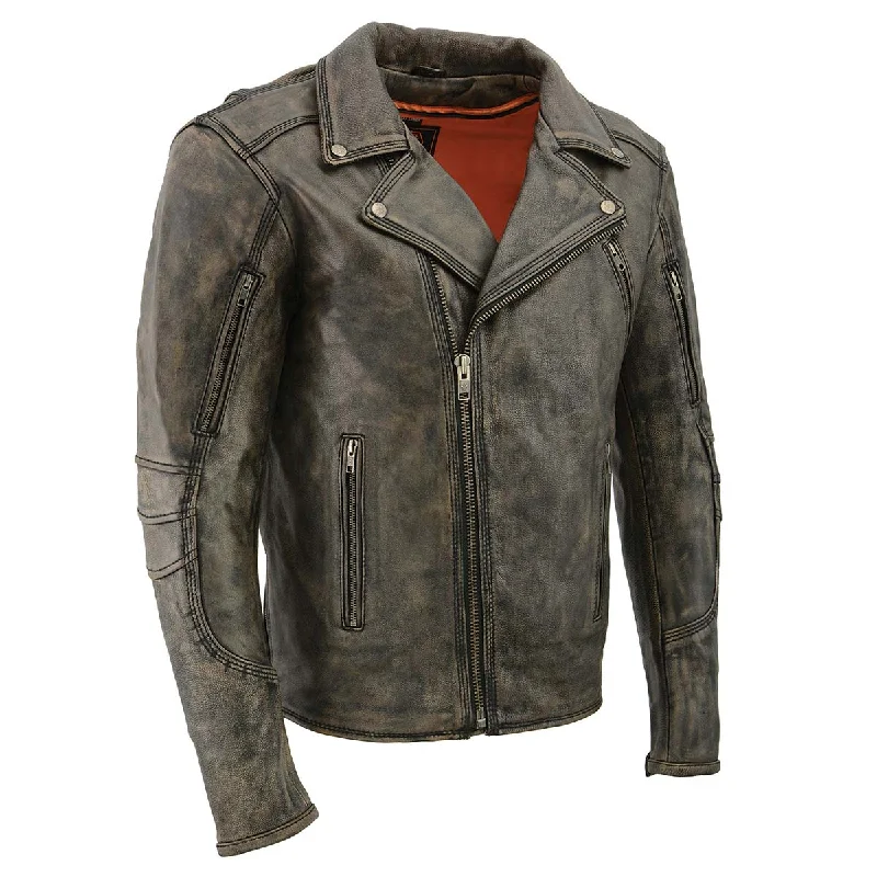 Stretch - fabric men jackets for unrestricted movement during workoutsMilwaukee Leather MLM1515 Men's Classic Beltless Distressed Brown Leather Triple Stitched Motorcycle Biker Jacket