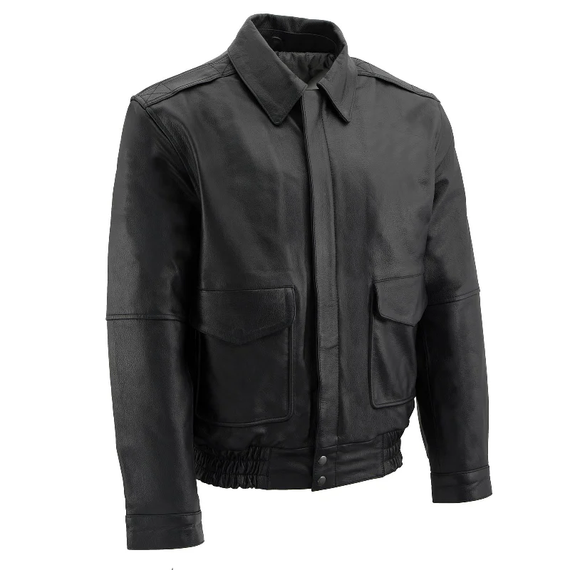 Men jackets with a hidden interior pocket for secure storageMilwaukee Leather Men's Classic Black Bomber Leather Jacket SFM1519