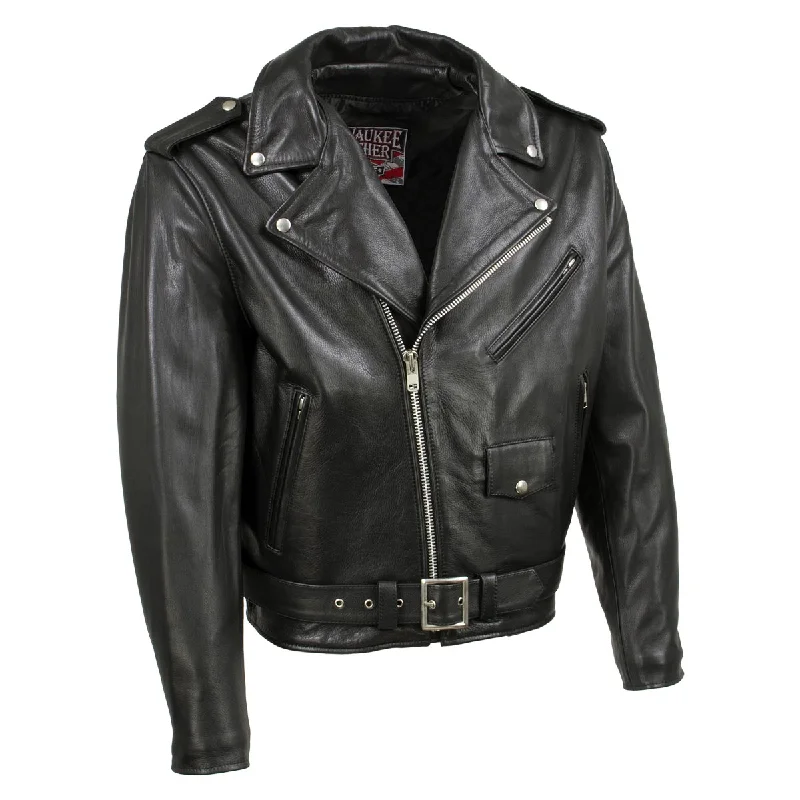 Down - filled men jackets in bright colors for winter fashionMilwaukee Leather USA MADE MLJKM5009 Men's Black 'The Dean' Premium Leather Throwback Motorcycle Jacket