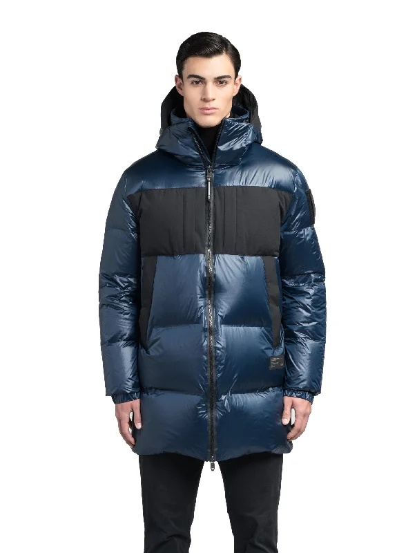 Down - filled men jackets in bright colors for winter fashionNeelix Men's Long Puffer Jacket