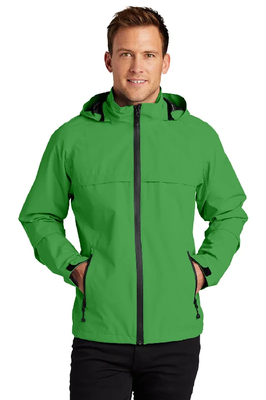 Men jackets with a zip - off sleeves to convert to a vestPort Authority Mens Torrent Waterproof Full Zip Hooded Jacket - Vine Green