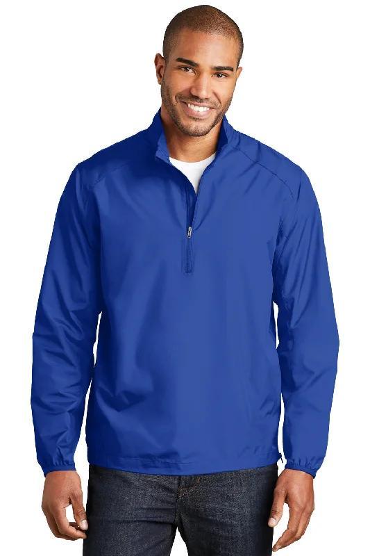 Plus - size men jackets with adjustable drawstrings for a comfortable fitPort Authority Mens Zephyr Wind & Water Resistant 1/4 Zip Jacket - True Royal Blue - Closeout