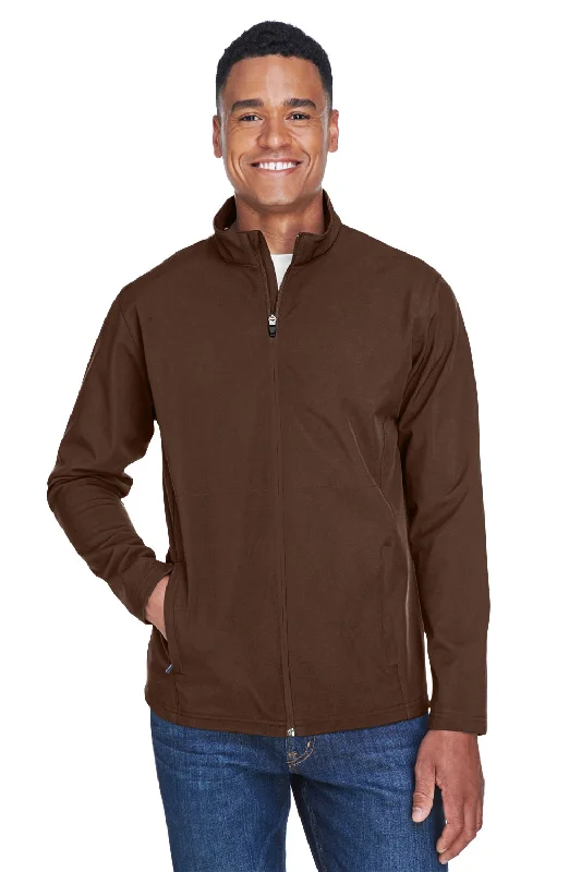 Stretch - fabric men jackets for unrestricted movement during workoutsTeam 365 Mens Leader Windproof & Waterproof Full Zip Jacket - Dark Brown