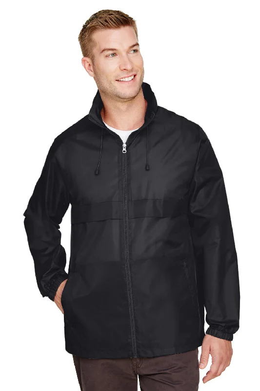 Performance - driven men jackets with breathable fabric for sportsTeam 365 Mens Zone Protect Water Resistant Full Zip Hooded Jacket - Black