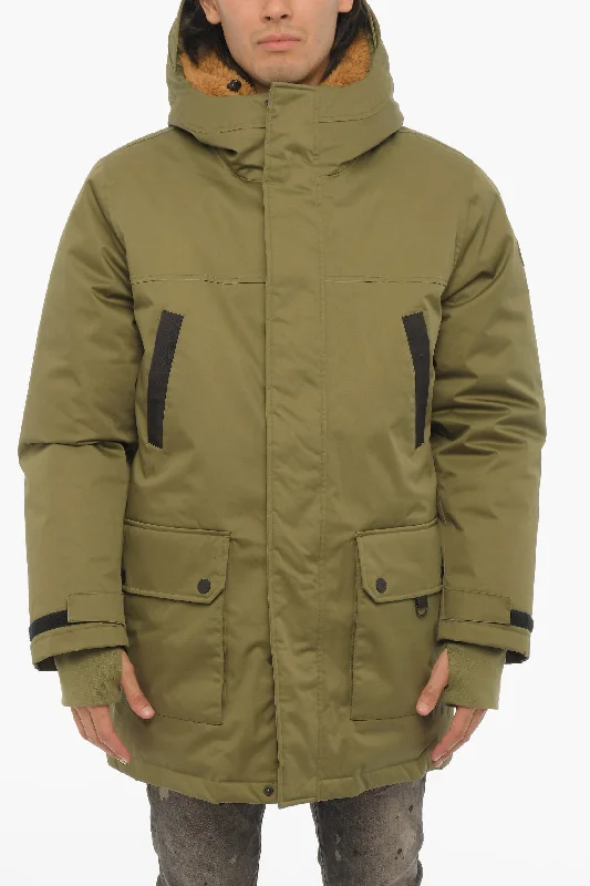 Men coats with a drawstring waist for a customizable fitUGG Soli Color BUTTER Down Jacket with Faux Fur