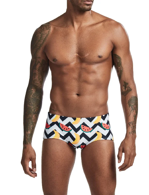 Men's Sustainable Recycled Material Swim Shorts for Eco - Conscious Swimmers2020 New Sexy Swim Trunks 00803 Fruit