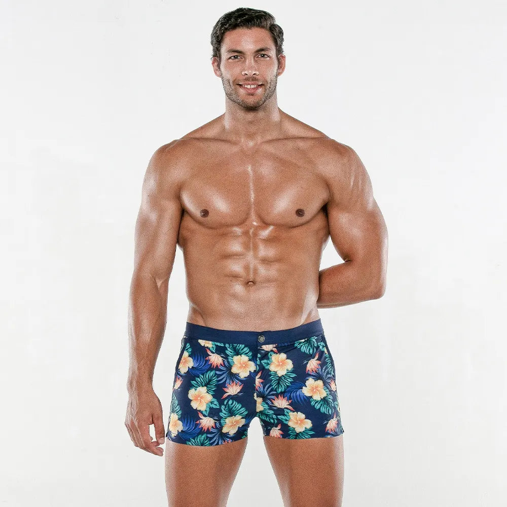 Men's Swim Shorts with Custom - Printed Graphics for a Personalized and Unique StyleCode 22 Marbella 2.5" swim boxer trunk 23044