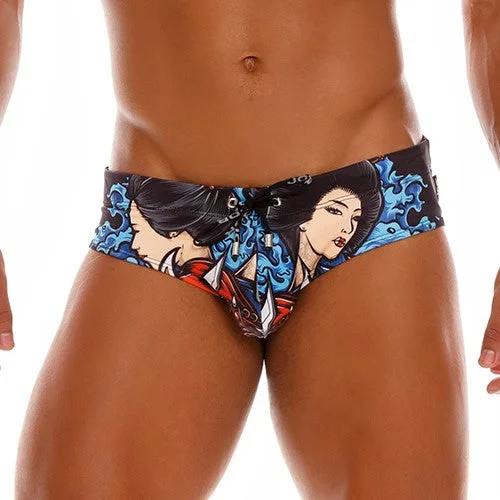 Men's Sustainable Recycled Material Swim Shorts for Eco - Conscious SwimmersJOR Geisha swim brief