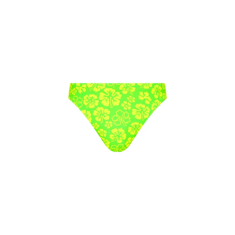 Men's Printed Floral Pattern Swim Shorts in Bright Colors for a Tropical Vacation LookMen's Swim Briefs - Aloha Lime