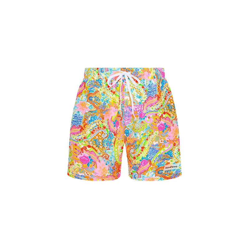 Plus Size Men's Board Shorts with Mesh Lining and Multiple Pockets for Ample StorageMen's Swim Trunks - Dreamscape