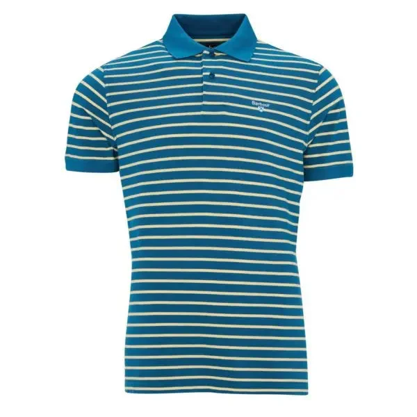 Men's plus size golf polo shirts in moisture wicking fabricBarbour Styhead Stripe Polo Lyons Blue