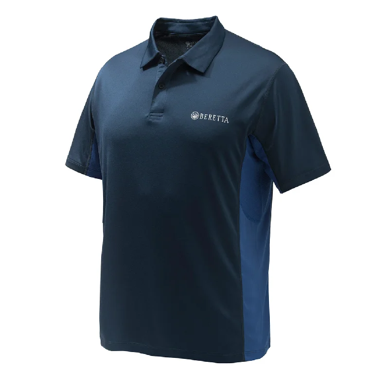 Men's breathable cotton blend polo shirts for summer outingsBeretta Flash Tech Polo Shirt Navy