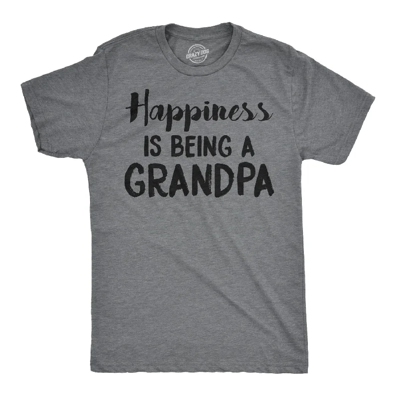 Men's thermal t - shirts with a high - neck design for cold weatherHappiness is Being a Grandpa Men's T Shirt