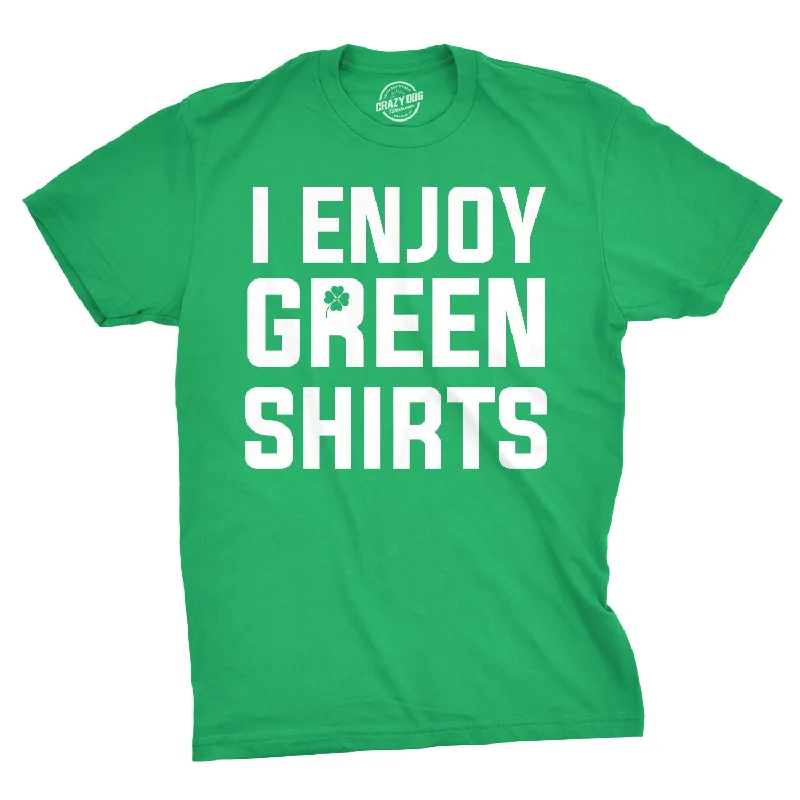 Men's short - sleeve linen t - shirts for summer beach outingsI Enjoy Green Shirts Men's T Shirt