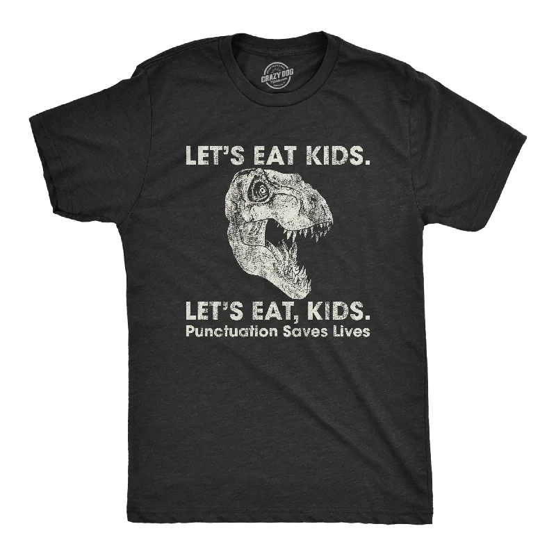 Men's tie - dye t - shirts with a bohemian styleLets Eat Kids Punctuation Saves Lives Men's T Shirt