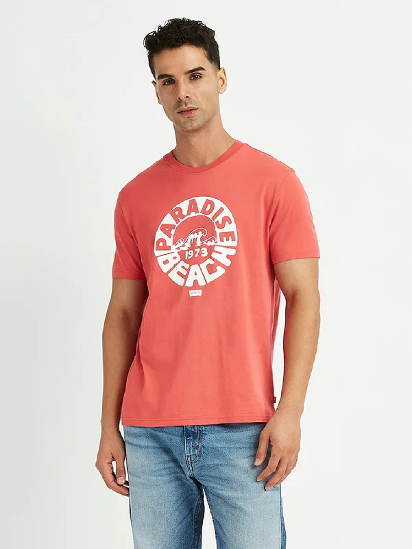 Men's ribbed t - shirts with a textured finish for added styleMen's Graphic Print Slim Fit T-Shirt