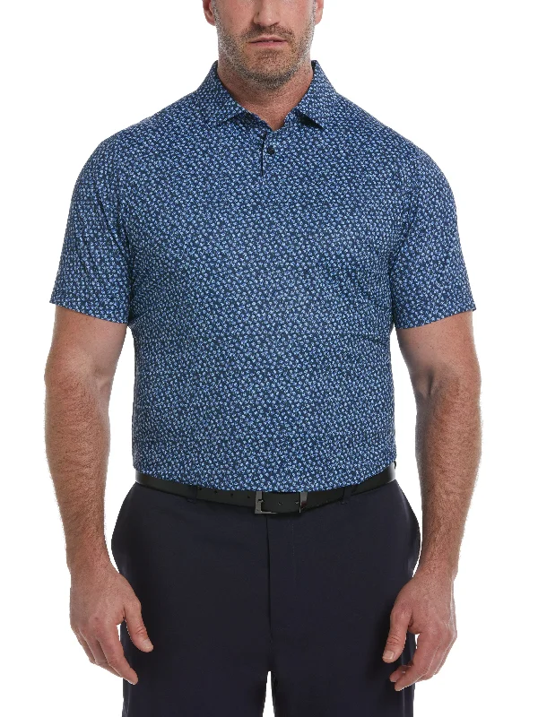 Men's budget - friendly basic polo shirts in multiple colorsBig & Tall Micro Floral Print Polo