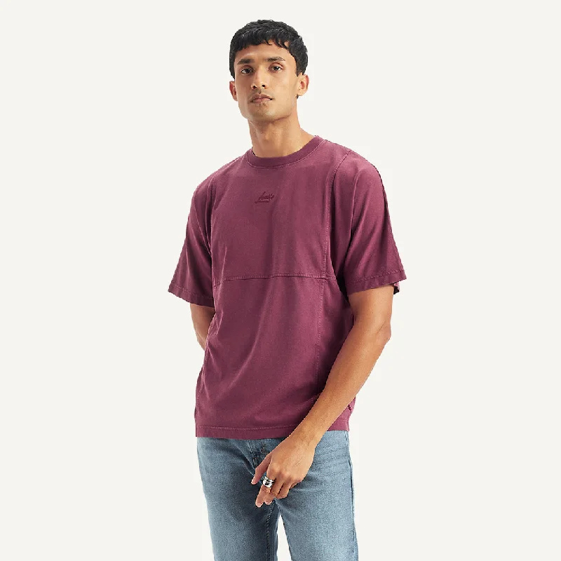 Men's mock - neck t - shirts with a modern and sleek styleMen's Solid Regular Fit T-shirt