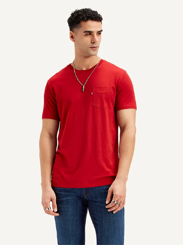 Men's mock - neck t - shirts with a modern and sleek styleMen's Solid Slim Fit T-Shirt