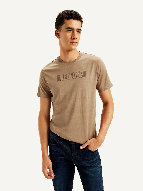 Men's UV - protection t - shirts for outdoor activities in the sunMen's Typographic Print Slim Fit T-shirt