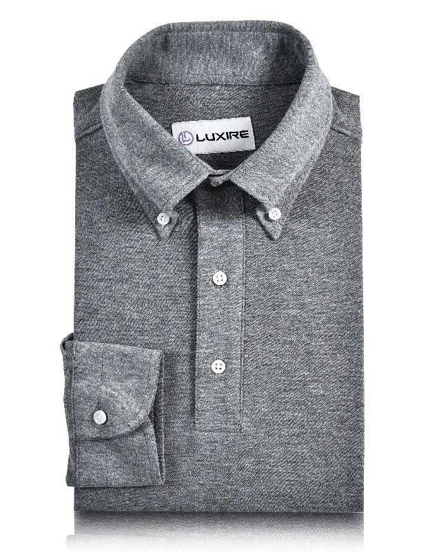 Men's vintage - inspired retro polo shirts with unique patternsHeather Slate Grey Polo T-Shirt