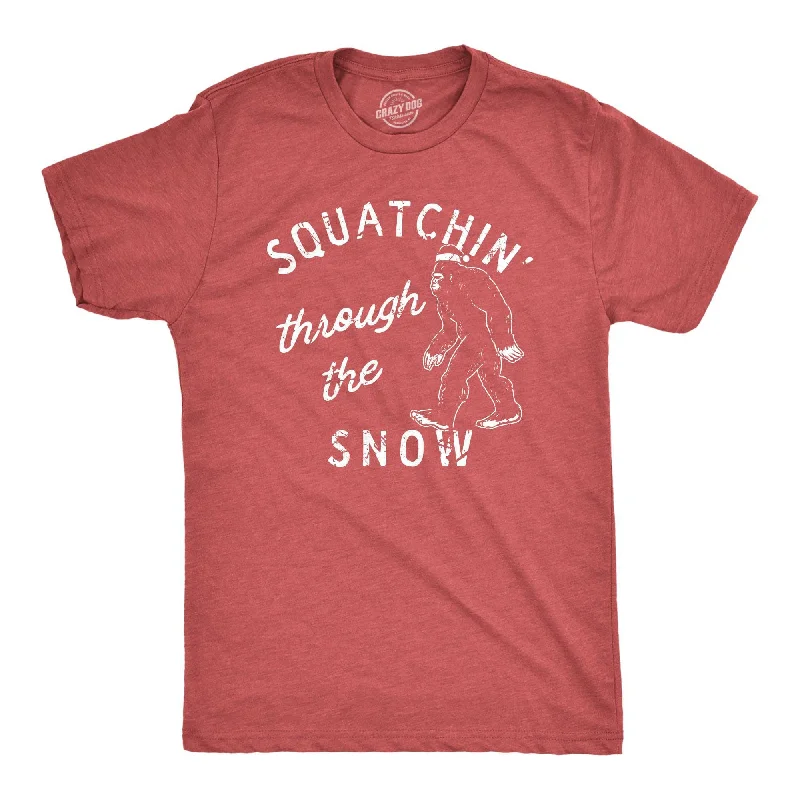 Men's antimicrobial t - shirts for odor - free freshness during travelSquatchin Through The Snow Men's T Shirt