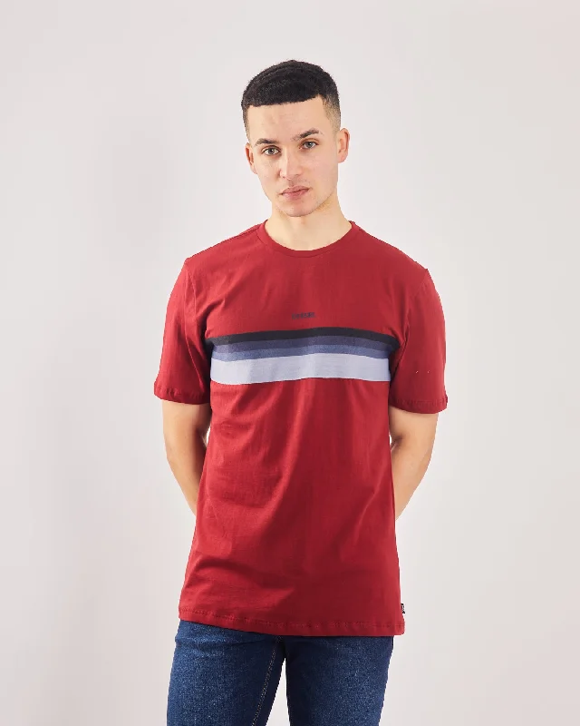 Men's smart - casual checkered t - shirts for semi - formal occasionsDagon Tee Red Dahlia