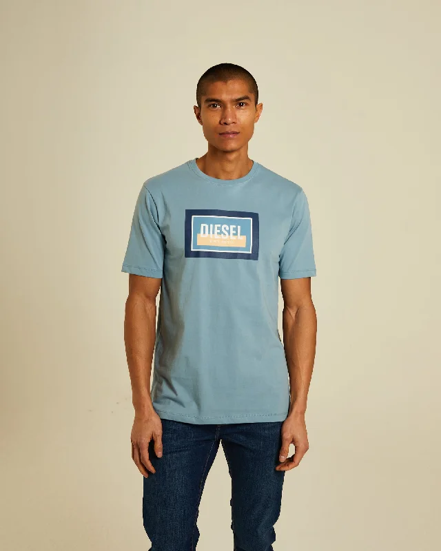 Men's organic cotton crew - neck t - shirts for everyday comfortJohn Tee Pebble Blue