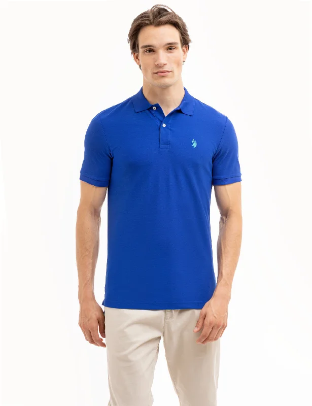 Men's stretchable athletic polo shirts for fitness workoutsULTIMATE PIQUE SOLID POLO SHIRT