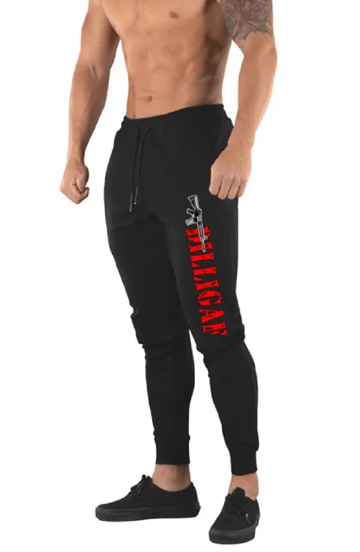 Men's Leather - Trimmed Sweatpants in Black for a Touch of LuxuryAR Sweatpant