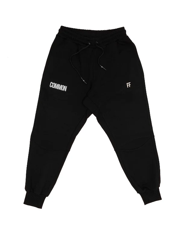 Men's Leather - Trimmed Sweatpants in Black for a Touch of LuxuryCommon / Sweatpant