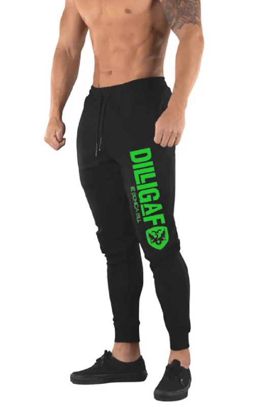 Men's High - Waisted Elastic Waistband Sweatpants in Black for Comfortable Everyday WearDilligaf Down Low Men's Sweatpant