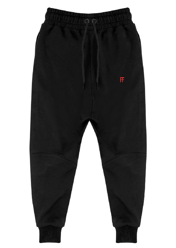 Men's High - Waisted Elastic Waistband Sweatpants in Black for Comfortable Everyday WearFF / Sweatpant